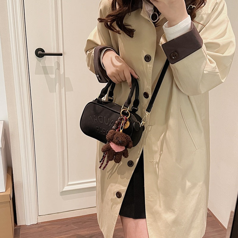 Bowling bag 2025 new women's bag fashion versatile portable personalized box bag cosmetic bag versatile shoulder bag