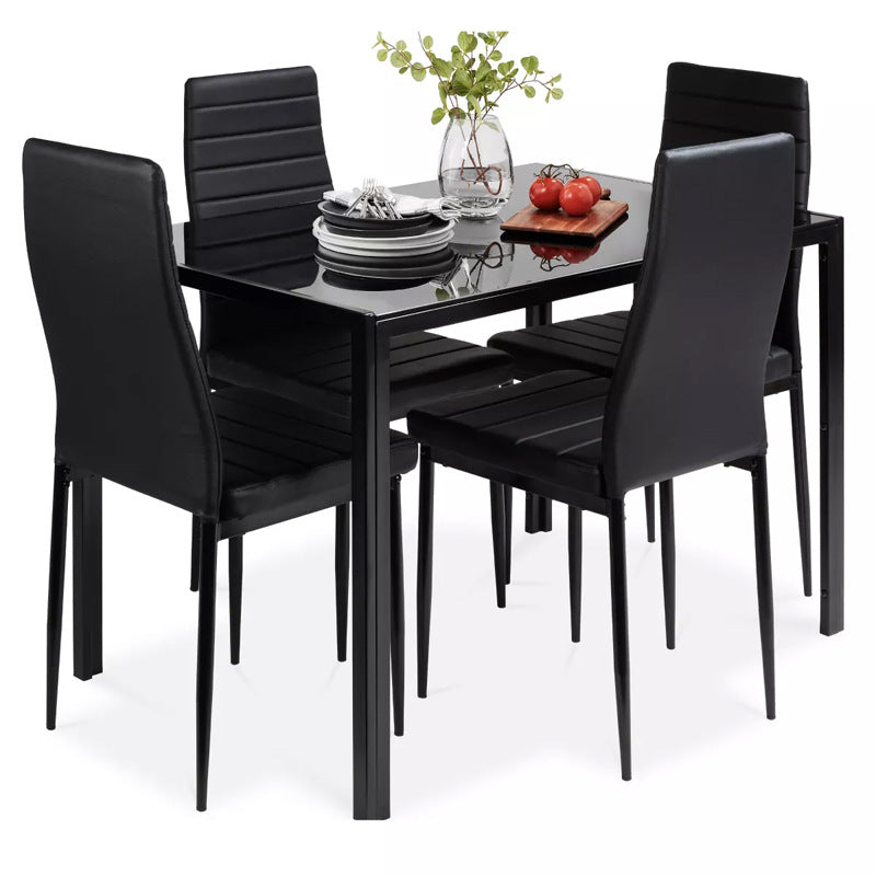 Export tempered glass dining table and chairs transparent complete set of dining table and chairs rectangular dining table dining tables