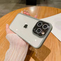 Suitable for iphone16pro electroplated glitter lens film mobile phone case wholesale apple 15 transparent acrylic protection