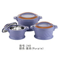 Export cross-border stainless steel thermal pot large capacity thermal rice bucket double layer pot 3pcs food warmer