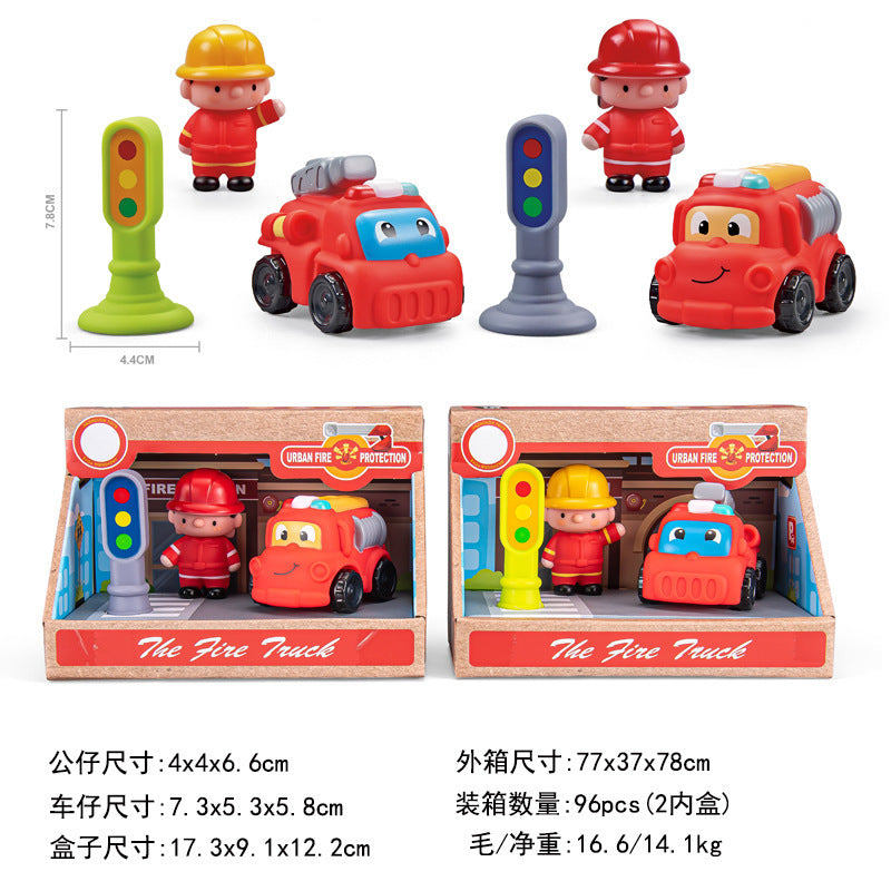 Cross-border export  cartoon toys soft glue animals children inertia car baby q cute car toy car