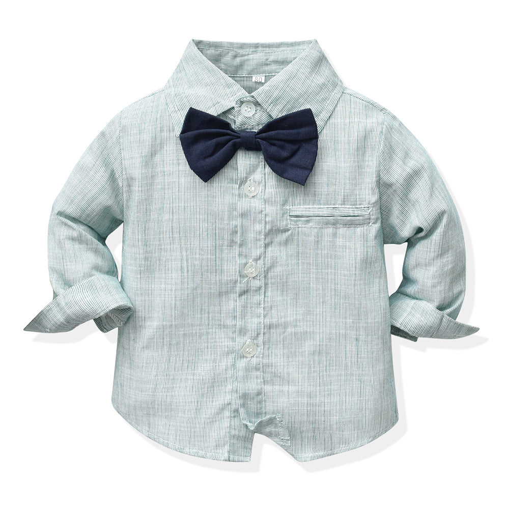 Kids suitsuit boys first birthday dress baby bamboo fiber cotton shirt flower girl host autumn british