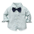 Kids suitsuit boys first birthday dress baby bamboo fiber cotton shirt flower girl host autumn british