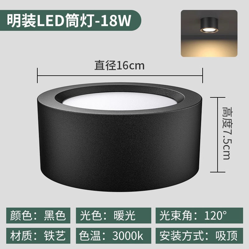 Hanging downlight store office commercial white15w ceiling-mounted 4inch surface-mounted led light 24w no main light ceiling chandelier