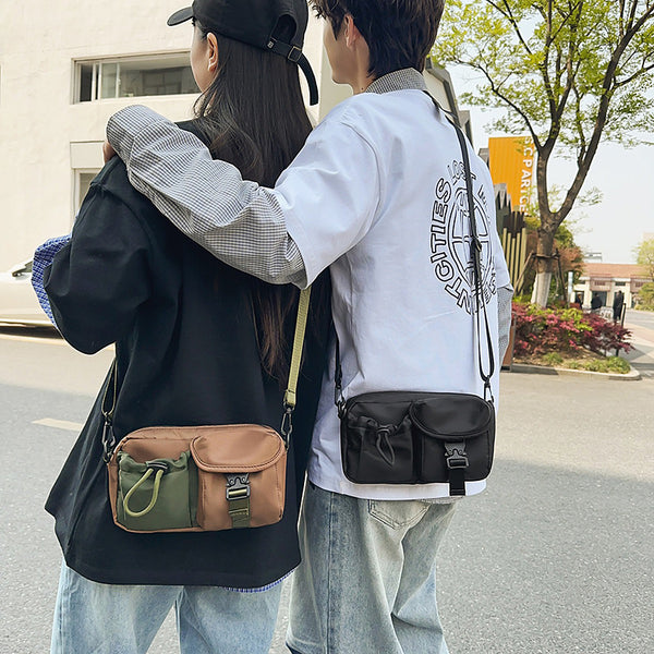 Korean version of tooling sports bag 2025 new simple versatile messenger bag women's Oxford cloth shoulder bag trendy small square bag