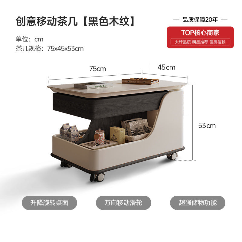 Movable coffee table small apartment modern accessible luxury sofa living room adjustablefor home trolley side table tea table adjustable table