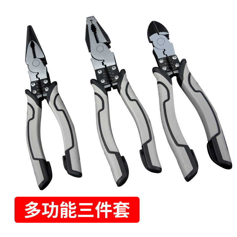 Multifunctional tiger pliers, steel wire pliers, pointed nose pliers, crimping pliers, oblique pliers, multi-purpose electrical wire strippers, industrial pliers