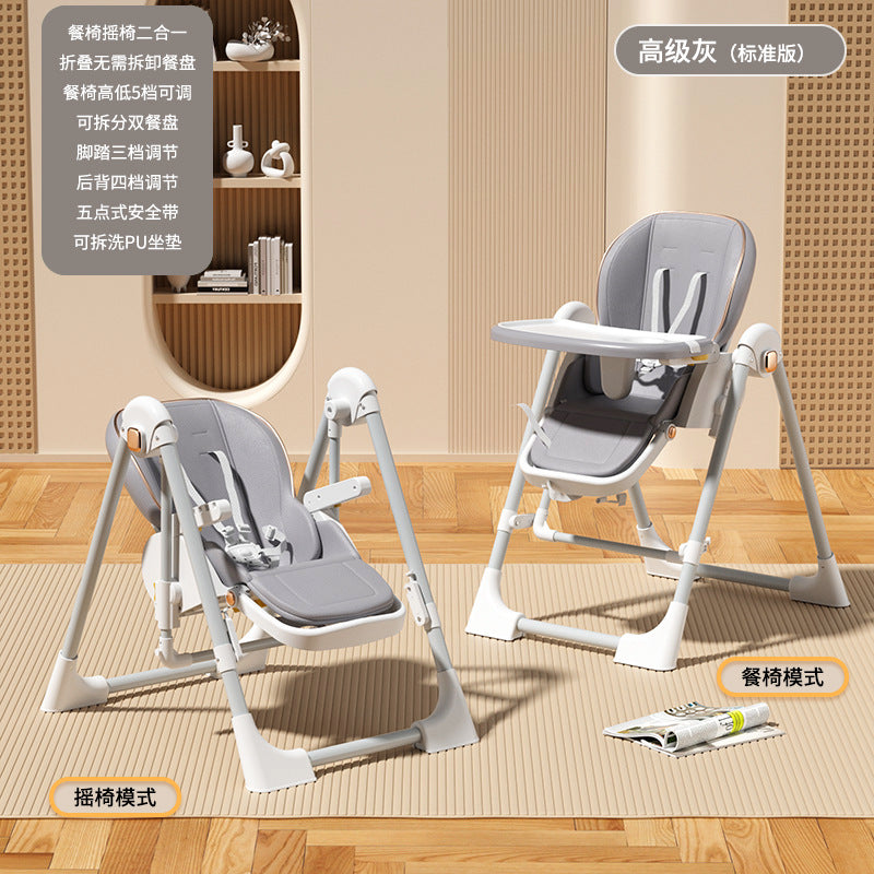Baby Dining Chair Eating Chair Multifunctional Foldable Home Portable Baby Dining Table Seat Children's 2-in-1 Rocking Chair
