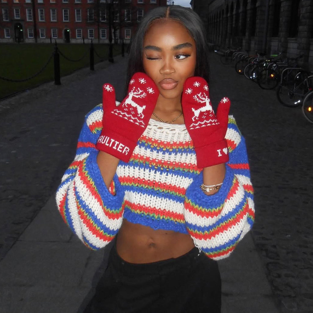 Europe and the United States  2025 autumn women's clothing casual fashion personalized blue splicing long-sleeved open-button pullover knitted sweater