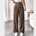 Ready-to-ship european and american style  commute-friendly, slimming, spring/summer high-waisted wide-leg pants - versatile casual suit pants/trousers
