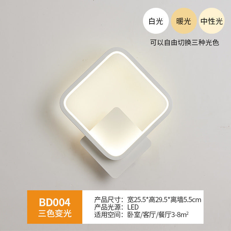 Wall lamp bedroom bedside wall lamp Nordic led living room modern simple background light creative corridor aisle lamp