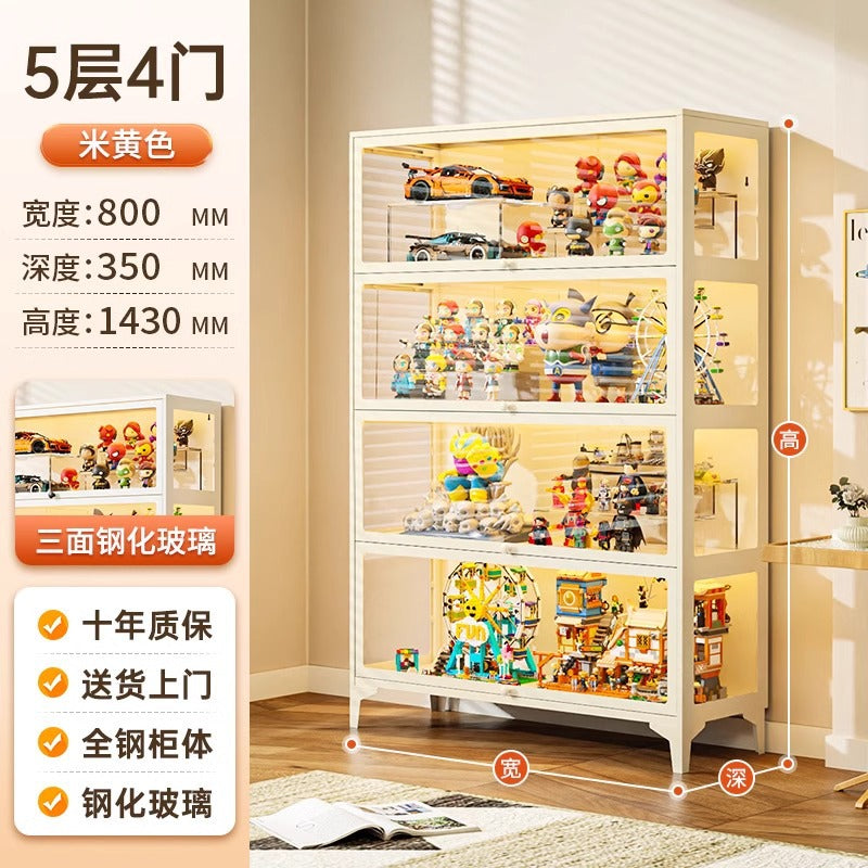 Glass display cabinet for figures, lego, home blind box models, display rack, storage, transparent display cabinet, dustproof storage