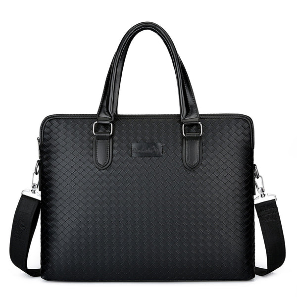 Men's handbag New fashion woven shoulder bag Laptop bag Oblique cross tide casual business briefcase