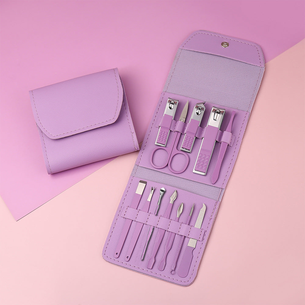 New green stainless steel nail clipper pedicure knife set manicure tool full set nail scissors set nail clippers wholesale