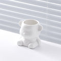 Luxury nordic bear fork set - stainless steel fruit forks with aesthetic ceramic bear storage jar
