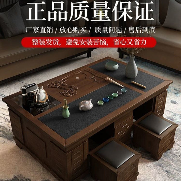 Kung Fu tea table chair with kettle fire stone coffee table tea set integrated living room home office tea table