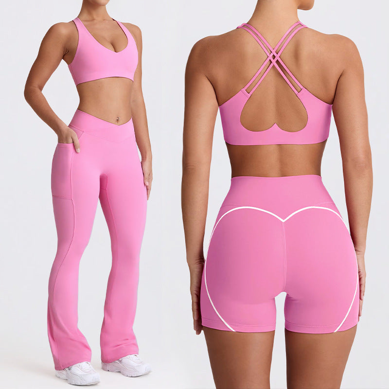 New arrival cross-border sports intimates sling nude yoga clothes outdoor fitness quick-drying yoga pants yoga clothes suit for women