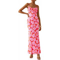 Amazon fashion elegancefloralsilm sleeveless dress women's  summer new beach suspender skirt