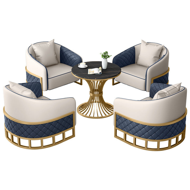 Sales office business reception reception table and chair combination casual coffee shop milk tea shop single and double sofa booth
