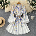 fashion style evening dress  spring new arrivalfashionelegant silhouette high collar chest wrap hip long sleevesdress