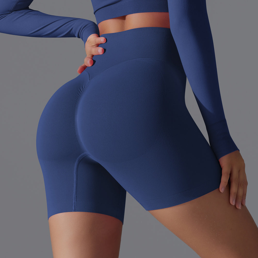 European and american seamless yoga shorts - high waist, butt-lifting, compression shorts - breathable, quick-drying, running, sports, fitness, 3/4 length shorts