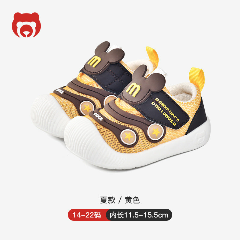 Baby sandals for boys, summer first walker shoes, 0-1-2 years old infant anti-slip soft sole mesh shoes for babies and toddlers, baby girl shoes