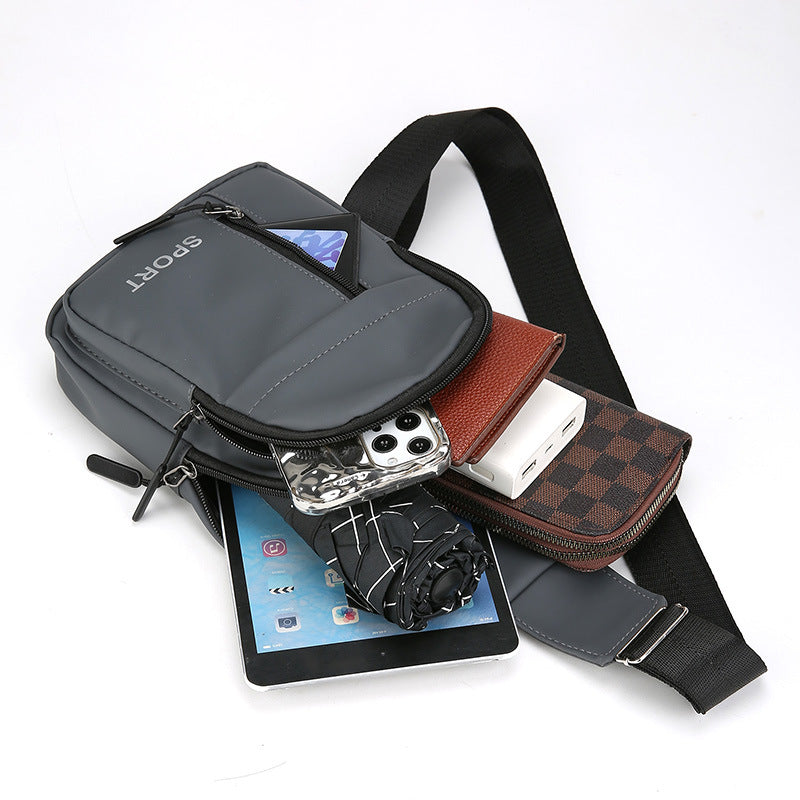 New fashion simple breast bag men's new trend casual shoulder bag Korean version outdoor business messenger breast bag