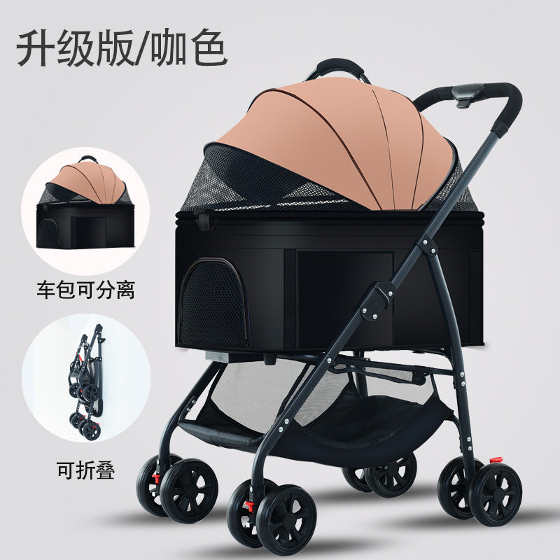 Yle factory direct pet stroller - outdoor pet stroller, detachable pet stroller, lightweight & foldable, outdoor pet..
