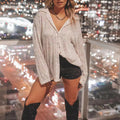 2025 autumn european and american cross-border women's fashion: new sequin long-sleeve turn-down collar casual blouse for amazon