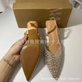 Za new 2024 high heel pointed toe peep-toe pearl embellished pvc back strap open heel fashion sandals for women