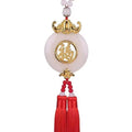 Car pendant gold inlaid jade cut out blessing character car hanging rearview mirror hanging car supplies interior decoration high-end wholesale gifts
