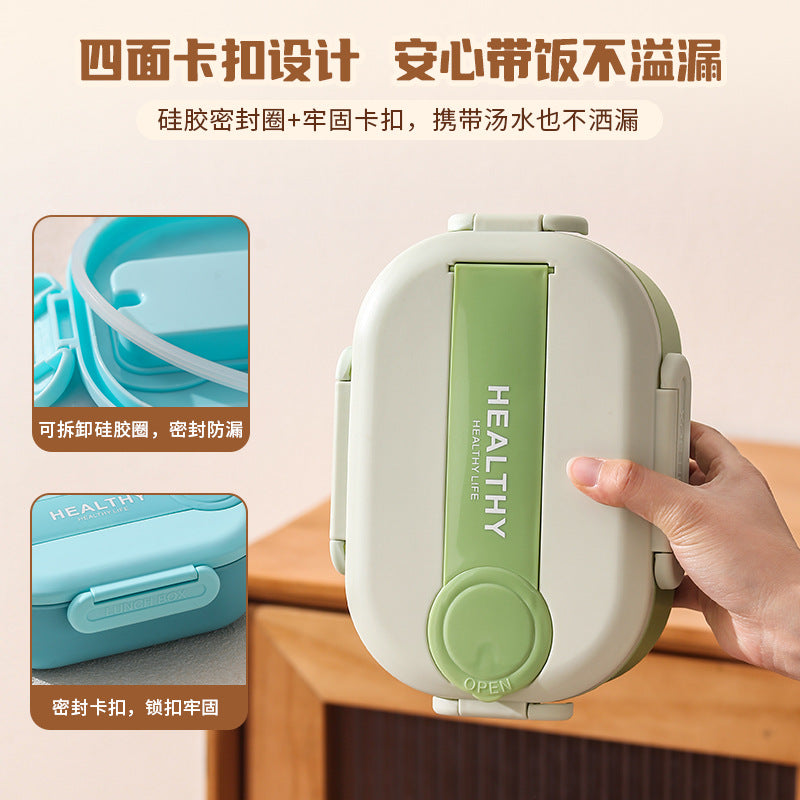 Cross-border 304 stainless steel lunch box, students go to work, thermal insulation canteen, portable grid, fast food box, heating bento