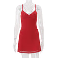 Amazon women's clothing  summer new arrival: solid color v-neck slim-fit street style sexy backless cami bodycon dress