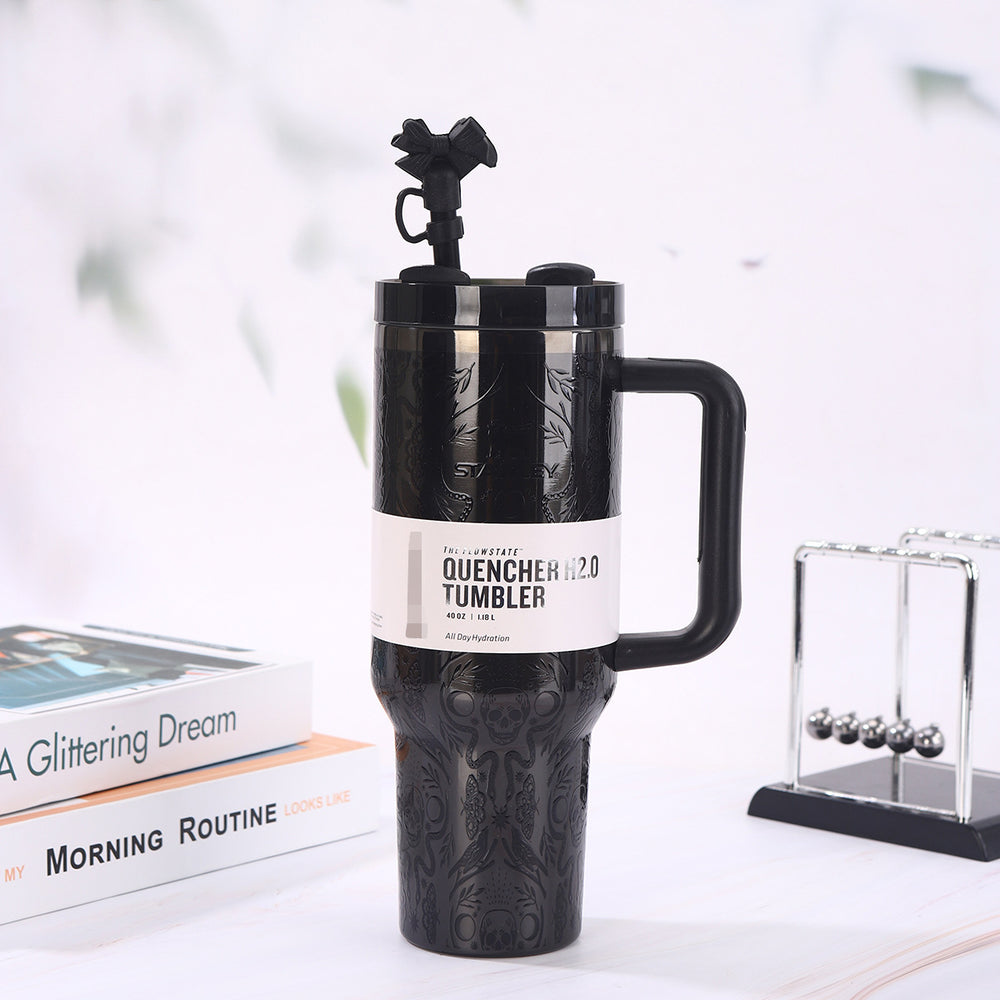 fashioncasual40oz car cup stanley 304 stainless steel thermos cup large capacity handle straw cup