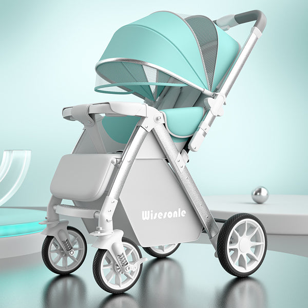 Stroller stroller can sit and lie down, enlarged and lengthened 0-5 year old baby can fold two-way push child stroller