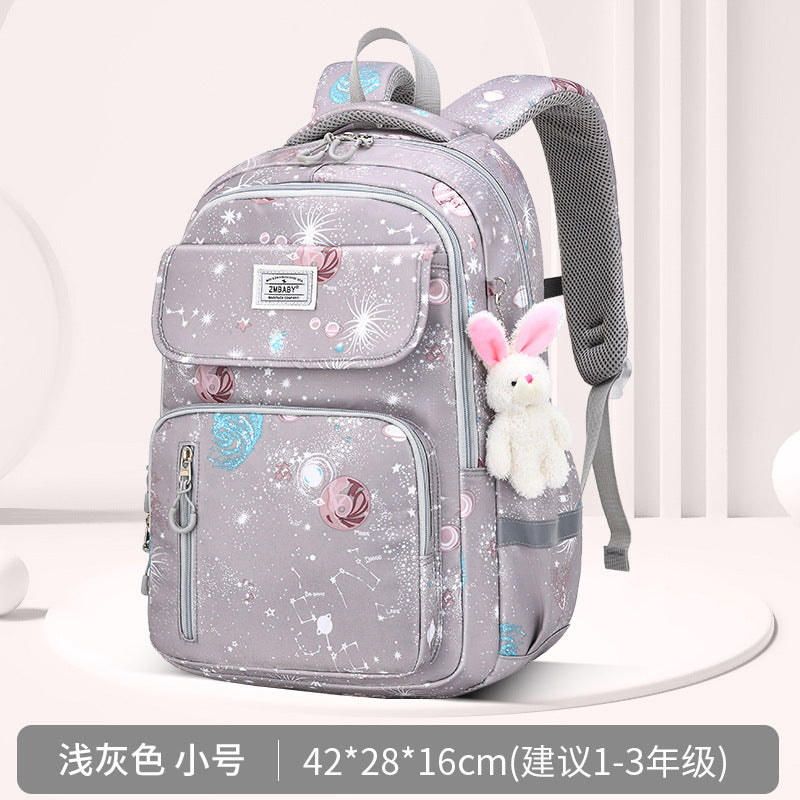 foreign trade primary school student schoolbag for girls in grades 1-3-6, spine-protecting kids backpack, lightweight and burden-reducing, wholesale