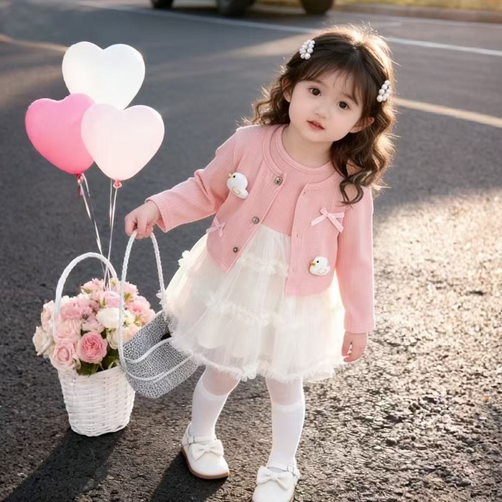 Spring new arrivals: stylish baby girl romper set - princess style bodysuit and skirt for infants