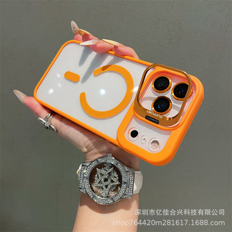 Apple 17promax lens holder magnetic phone case suitable for iphone16 with lens film 15 anti-fall case
