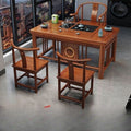 New chinoiserie balcony coffee table solid wood table and chair combination tea table small apartment for home kung fu tea table all-in-one complete set