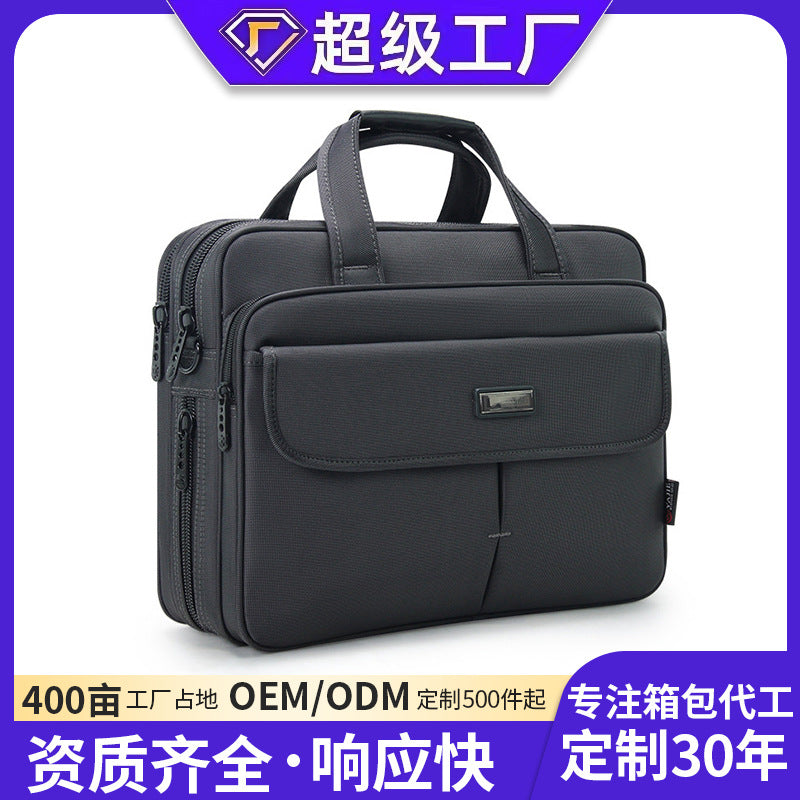 Conference bag waterproof oxford cloth briefcase textured multi-layer large capacity business office computer bag multi-layer briefcase