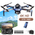 Gt8 brushless drone with triple camera, long-range aerial photography, battery level indicator, and extended flight time remote control aircraft