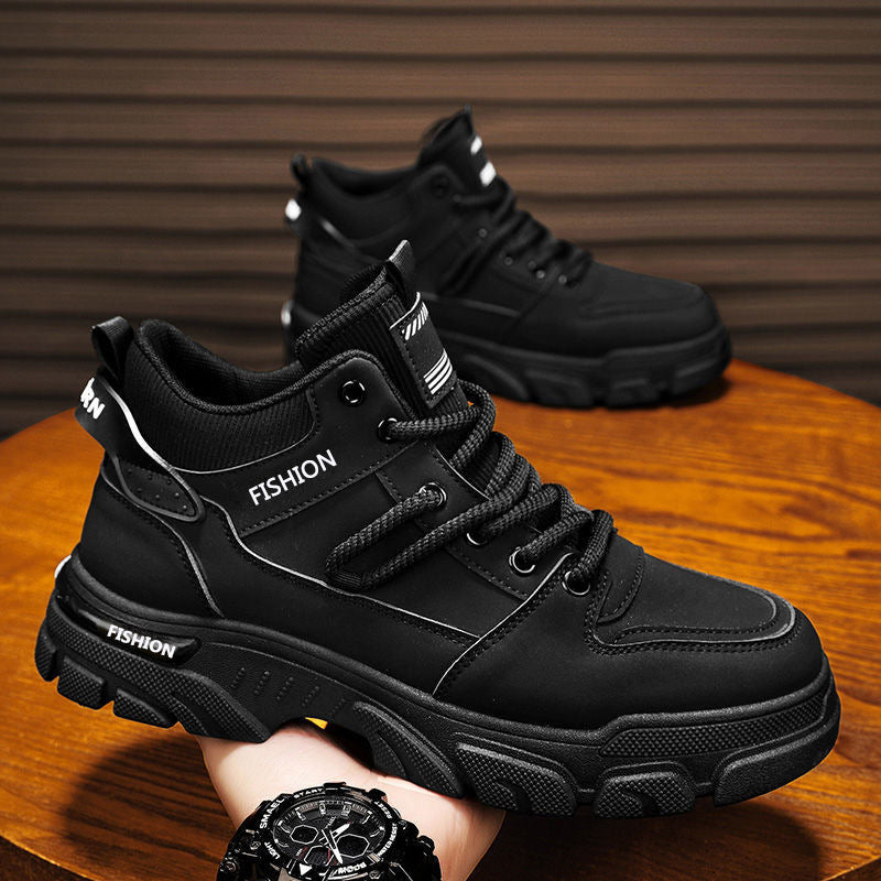 Martin boots men's shoes 2024 new spring non-slipwaterproofabrasion resistantworkwear boots men outdoor high-top sports sneakers