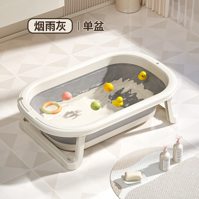 Baby bathtub - sit & lie down, temperature-sensitive, foldable, for infants, toddlers, and newborns - home use
