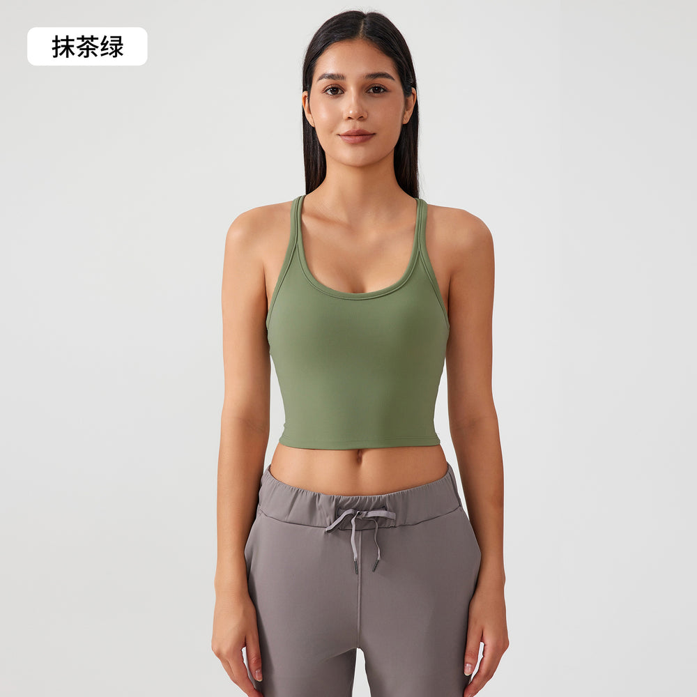 Fashioneasiest for matchnew arrival with chest pad yoga vest women's comfortable naked fitness bubble wrap sports bra s2081