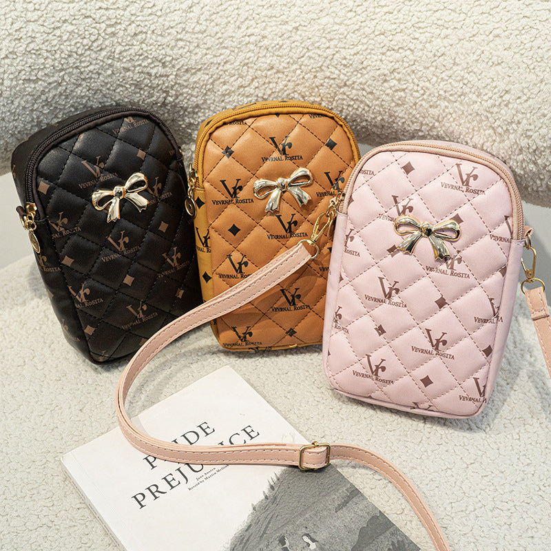 Retro old flower shoulder bag 2024 new  women's bag ladies bags women's high-end mobile phone bag