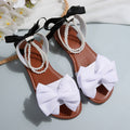 new bowknot flat slide sandals for women, solid color lightweight comfortable casual sandals for women