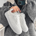 Men's white sneakers - spring breathable casual versatile shoes for teens - 2025 new student pure white athletic skate shoes