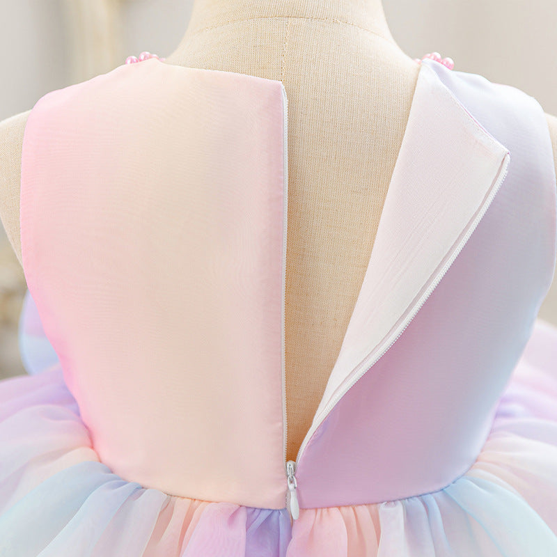 baby girl birthday first birthday princess dress gradient colorful skirt sleeveless girl dress european and american style in stock
