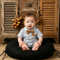 Newborn summer outfit: striped short-sleeve romper for baby boys - perfect for first birthday celebrations, 100-day milestone photoshoots, and stylish summer wear