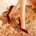 Wedding shoes for women 2024new arrival hexiu wedding dress two-wear bridal shoes red thick heel non-tiring french engagement shoes